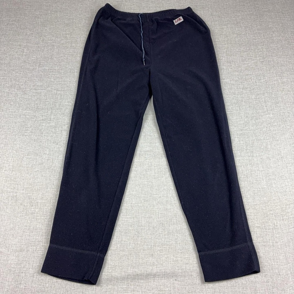 Vintage Lauren Ralph Lauren Pants Womens M Black Fleece Sweatpants Zip Pocket
